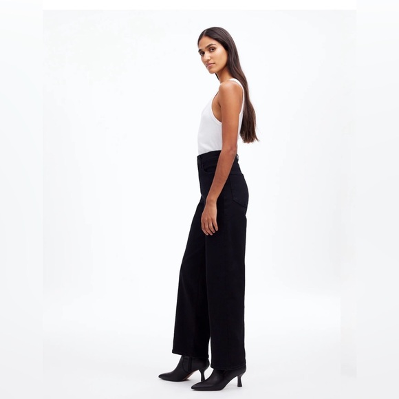 Madewell Black Wash Denim Jeans The Perfect Vintage Wide Leg Super stretch - Picture 9 of 11